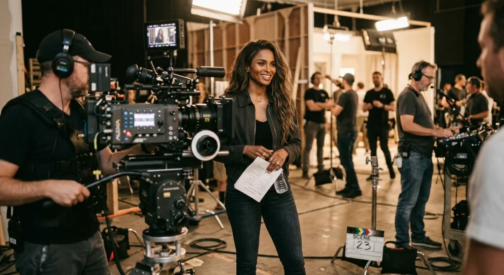 Ciara on set reflecting her acting career and net worth