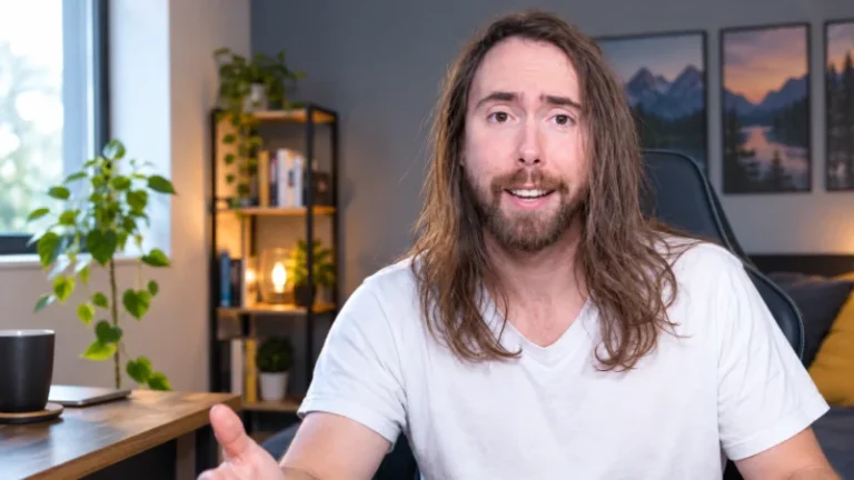 Asmongold style streaming setup with monitor and gaming chair