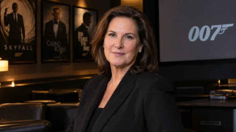 Barbara Broccoli, James Bond film producer, in a studio setting