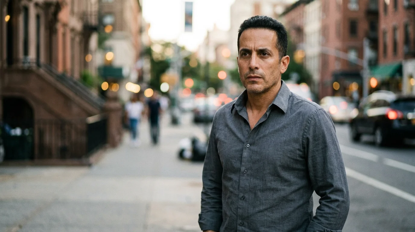 Kirk Acevedo actor portrait outdoors in New York