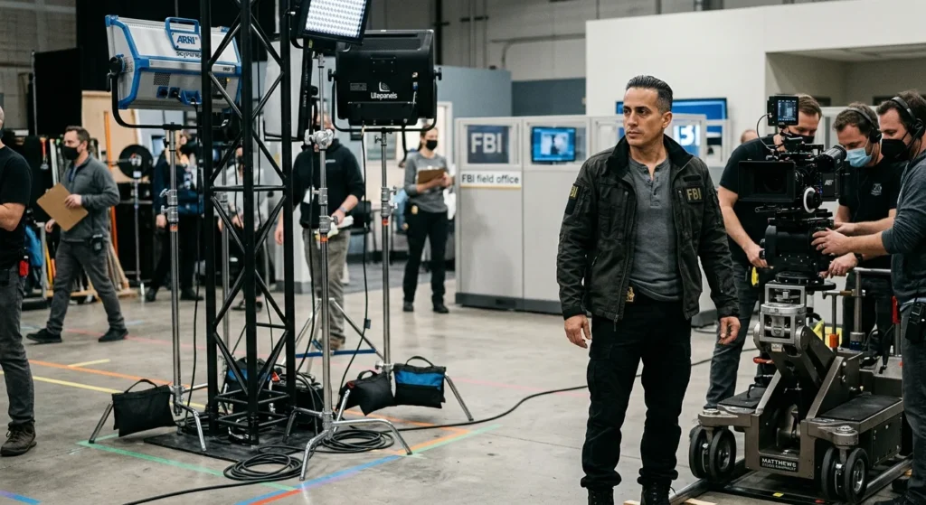 Kirk Acevedo on a television set